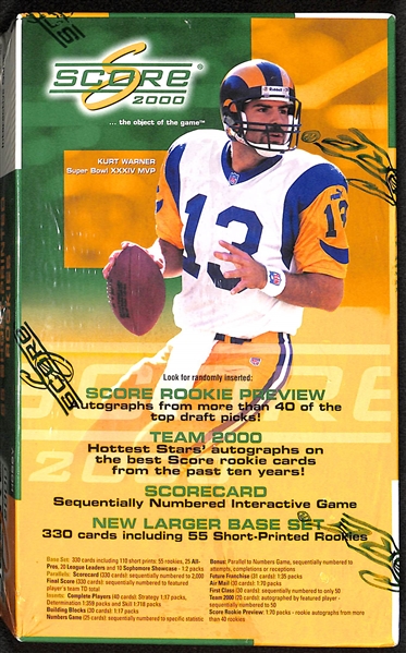 2000 Score Hobby Football Unopened Wax Box (Tom Brady's Rookie Year)
